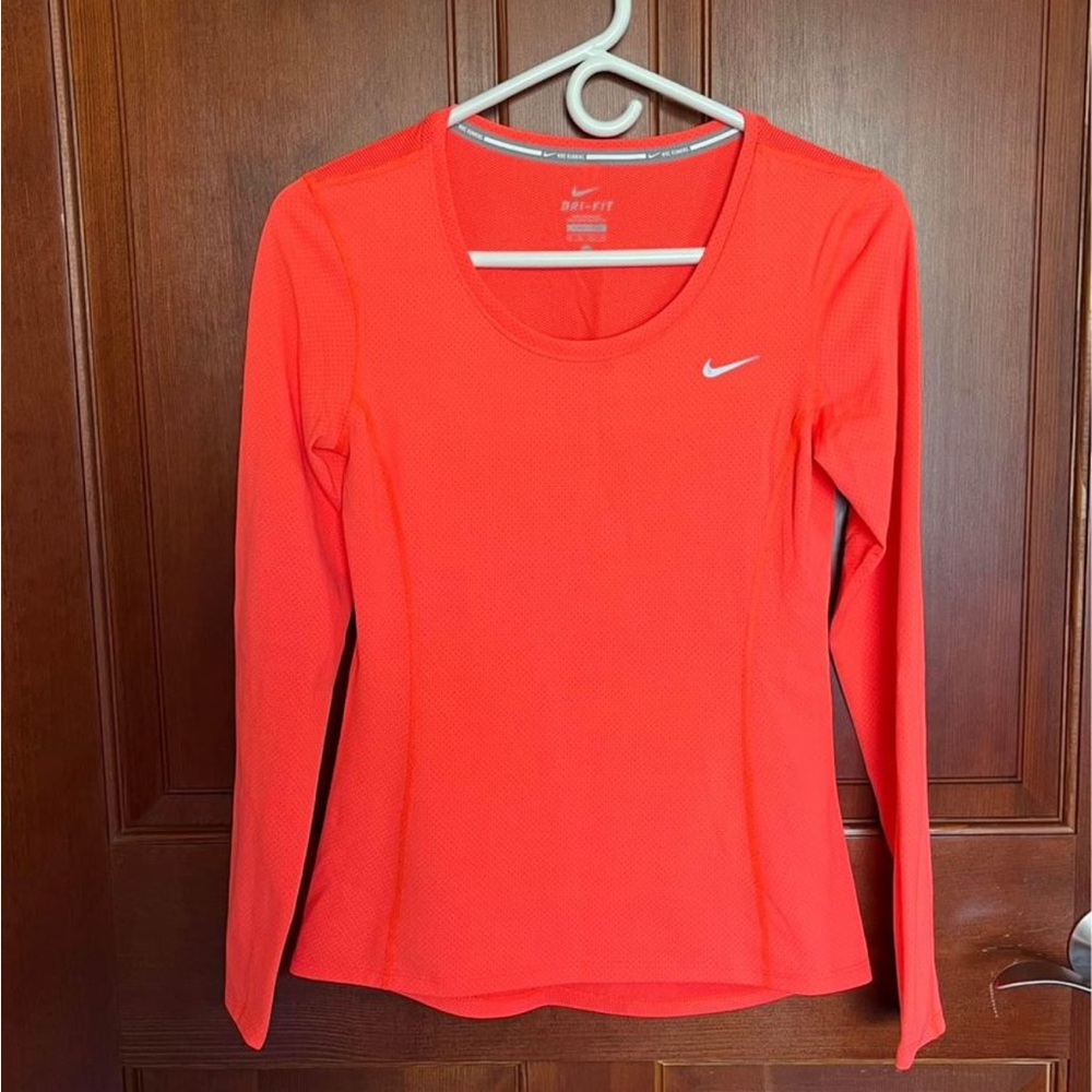 Nike Women’s Dri Fit Long Sleeve Neon Orange Reflective